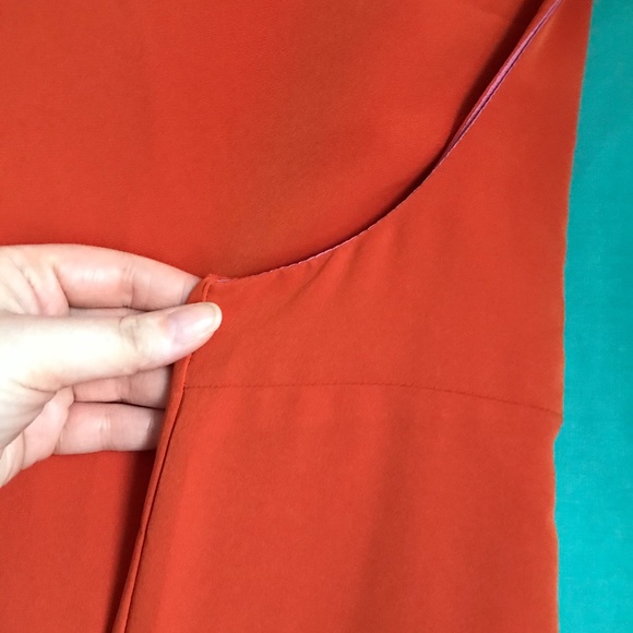 H&M burnt orange sleeveless shift dress 14 mod - Picture 9 of 9